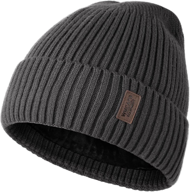 Wmcaps Warm Beanie for Men Women, Fleece Lined Beanie Warm Winter Caps Unisex Fashion Knit Cuffed Cap - Image 1